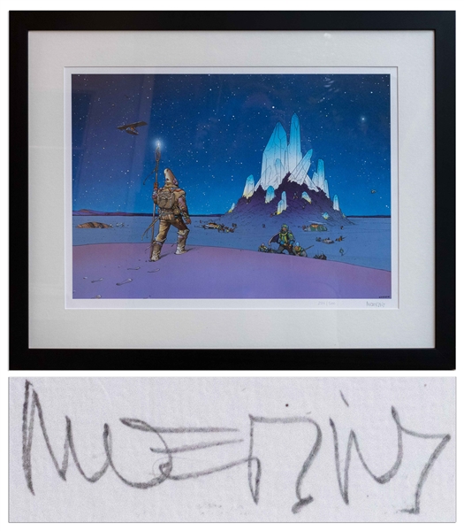 Moebius Signed ''Crystal'' Limited Edition Serigraph -- Large Artwork Measures 31.625'' x 25.25'' Framed, in Near Fine Condition